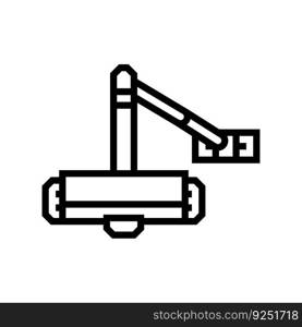 door closer hardware furniture fitting line icon vector. door closer hardware furniture fitting sign. isolated contour symbol black illustration. door closer hardware furniture fitting line icon vector illustration