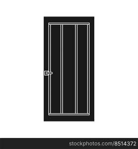 Door entrance vector illustration house outline. Doorway interior exit isolated white and front architecture room line thin
