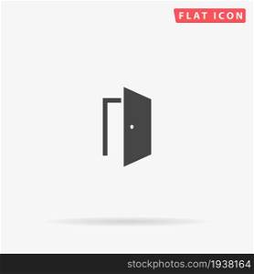 Door flat vector icon. Glyph style sign. Simple hand drawn illustrations symbol for concept infographics, designs projects, UI and UX, website or mobile application.. Door flat vector icon