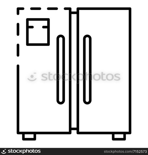Door freezer icon. Outline door freezer vector icon for web design isolated on white background. Door freezer icon, outline style