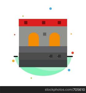 Door, Garage, Train Abstract Flat Color Icon Template