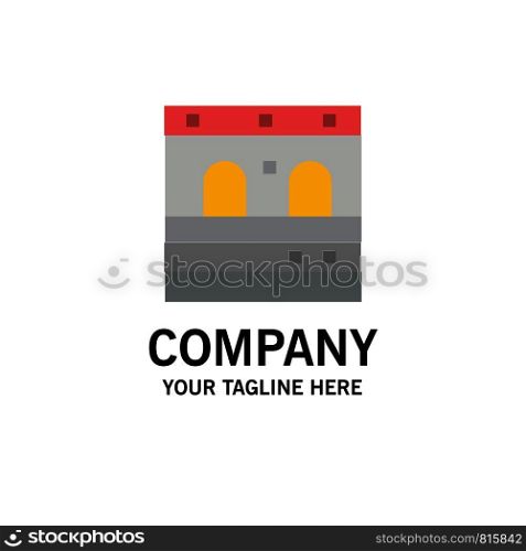 Door, Garage, Train Business Logo Template. Flat Color