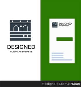Door, Garage, Train Grey Logo Design and Business Card Template