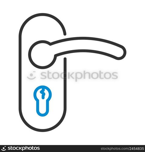 Door Handle Icon. Bold outline design with editable stroke width. Vector Illustration.