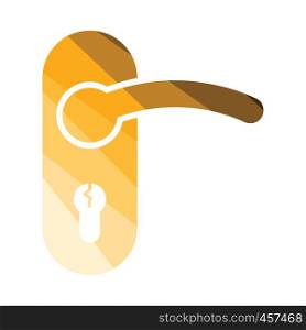 Door handle icon. Flat color design. Vector illustration.