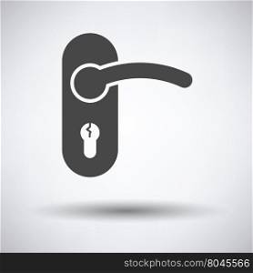 Door handle icon on gray background, round shadow. Vector illustration.