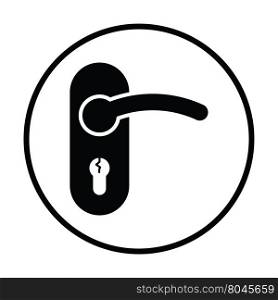 Door handle icon. Thin circle design. Vector illustration.