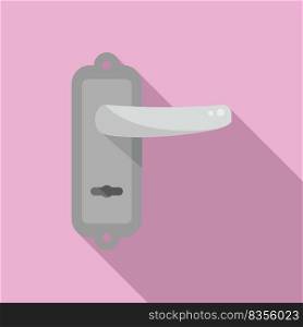 Door handle lock icon flat vector. Knob latch. Metal key. Door handle lock icon flat vector. Knob latch