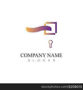 Door handle vector logo and symbol design