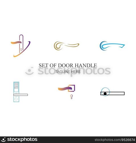 Door handle vector logo and symbol design