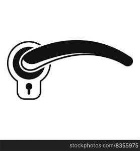 Door holder icon simple vector. Lock handle. Latch metal. Door holder icon simple vector. Lock handle