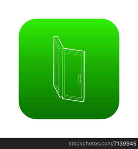 Door icon green vector isolated on white background. Door icon green vector