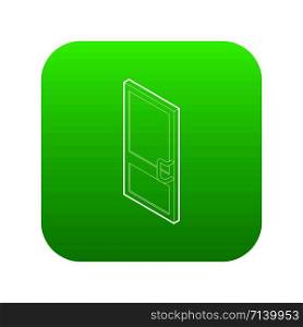 Door icon green vector isolated on white background. Door icon green vector