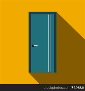 Door icon in flat style on a yellow background. Door icon in flat style