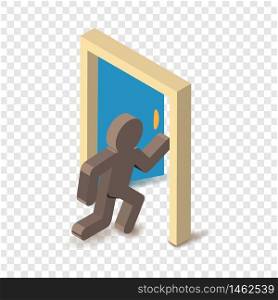 Door icon. Isometric illustration of door vector icon for web. Door icon, isometric 3d style