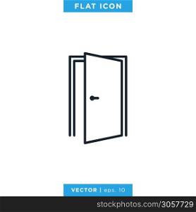 Door Icon Vector Design Template. Editable Stroke.