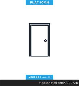 Door Icon Vector Design Template. Editable Stroke.