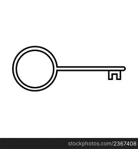 Door key icon. Illustration of a lock opening tool symbol. Sign opener vector.
