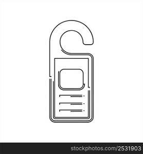 Door Knob Hanger Icon, Disturb, Do Not Disturb, Door Hanger, Doorhanger, Door-Hanger Vector Art Illustration