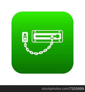 Door latch icon green vector isolated on white background. Door latch icon green vector