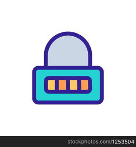 Door lock icon vector. A thin line sign. Isolated contour symbol illustration. Door lock icon vector. Isolated contour symbol illustration