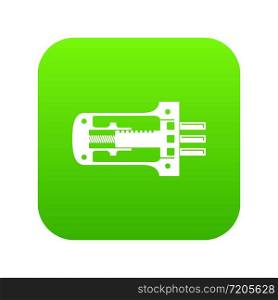 Door lock in section icon green vector isolated on white background. Door lock in section icon green vector
