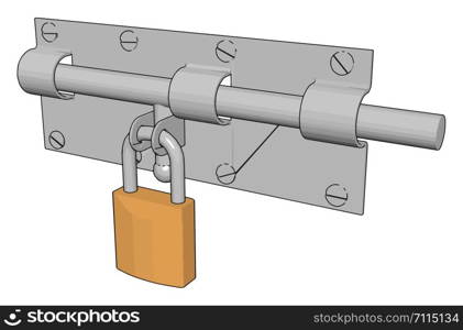 Door locks, illustration, vector on white background.