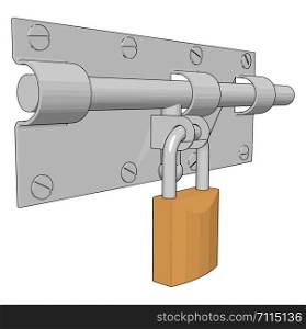 Door locks, illustration, vector on white background.