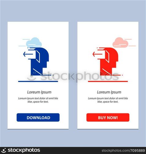 Door, Mind, Negative, Out, Release Blue and Red Download and Buy Now web Widget Card Template