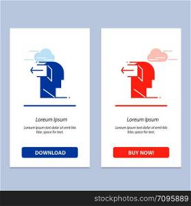 Door, Mind, Negative, Out, Release Blue and Red Download and Buy Now web Widget Card Template
