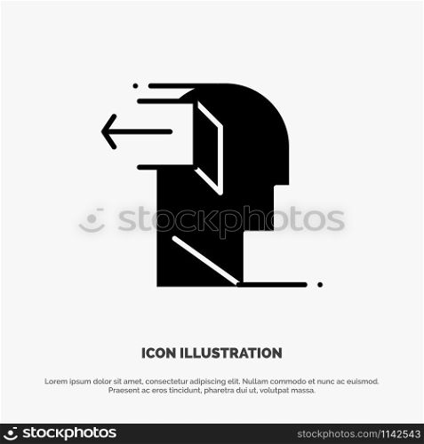 Door, Mind, Negative, Out, Release solid Glyph Icon vector