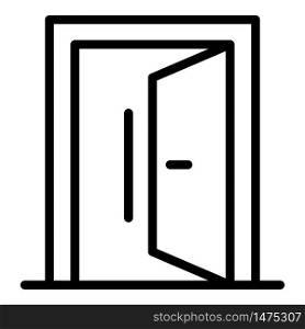 Door out icon. Outline door out vector icon for web design isolated on white background. Door out icon, outline style