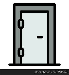 Door repairman icon. Outline door repairman vector icon color flat isolated. Door repairman icon color outline vector