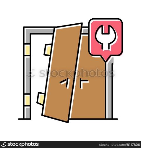 door repairs color icon vector. door repairs sign. isolated symbol illustration. door repairs color icon vector illustration