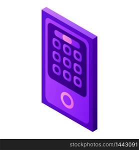 Door security code icon. Isometric of door security code vector icon for web design isolated on white background. Door security code icon, isometric style