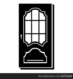 Door with glass icon. Simple illustration of door with glass vector icon for web. Door with glass icon, simple style