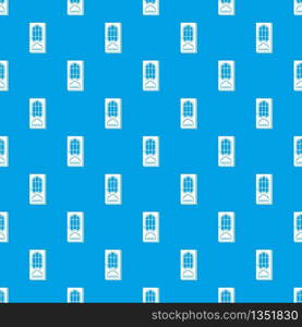 Door with glass pattern vector seamless blue repeat for any use. Door with glass pattern vector seamless blue