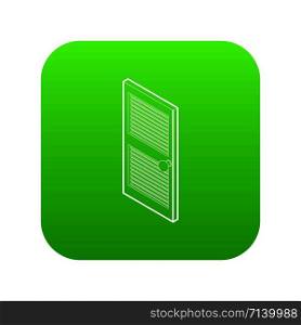 Door with horizontal vent icon green vector isolated on white background. Door with horizontal vent icon green vector