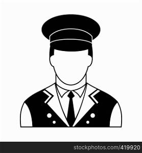 Doorman black simple icon isolated on white background. Doorman black simple icon
