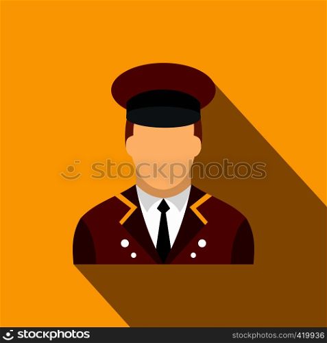 Doorman flat icon on a yellow background with shadow. Doorman flat icon