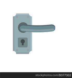 Doorway and entrance element. Cartoon flat icon isolated on white. Opening and closing isolated on white. Door handle. Lock and keyhole.