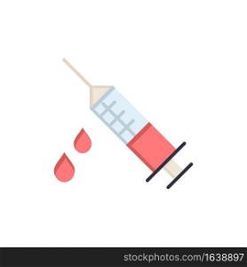 Dope, Injection, Medical, Drug  Flat Color Icon. Vector icon banner Template