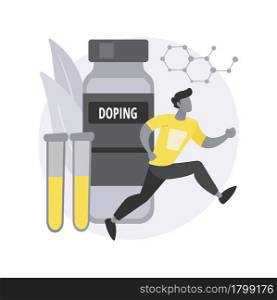 Doping test abstract concept vector illustration. Performance-enhancing drugs, doping use in sport, positive negative test report, laboratory analysis, blood sample, urine can abstract metaphor.. Doping test abstract concept vector illustration.