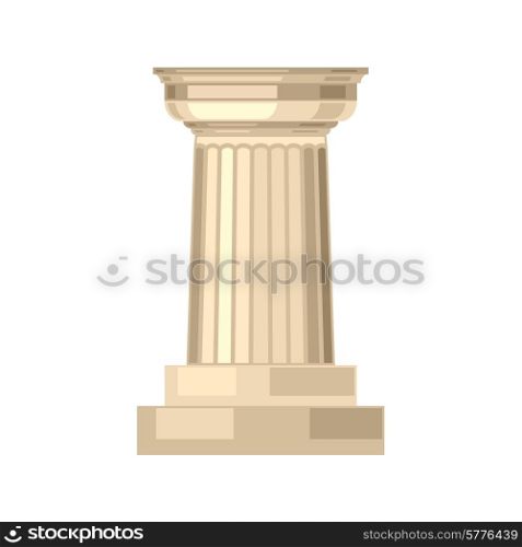 Doric realistic antique greek marble column isolated.. Doric realistic antique greek marble column isolated