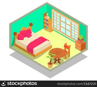 Dormitory concept banner. Isometric banner of dormitory vector concept for web, giftcard and postcard. Dormitory concept banner, isometric style