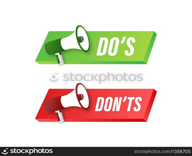 Dos and Donts like thumbs up or down. flat simple thumb up symbol minimal round logotype element set graphic design isolated on white. Vector stock illustration. Dos and Donts like thumbs up or down. flat simple thumb up symbol minimal round logotype element set graphic design isolated on white. Vector stock illustration.