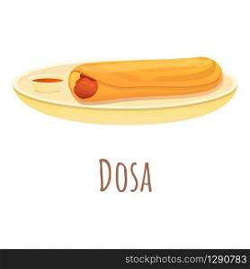 Dosa food icon. Cartoon of dosa food vector icon for web design isolated on white background. Dosa food icon, cartoon style