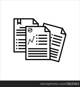 Dossier Icon, Collection Of Papers Vector Art Illustration