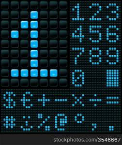 dot matrix display with digits and symbols