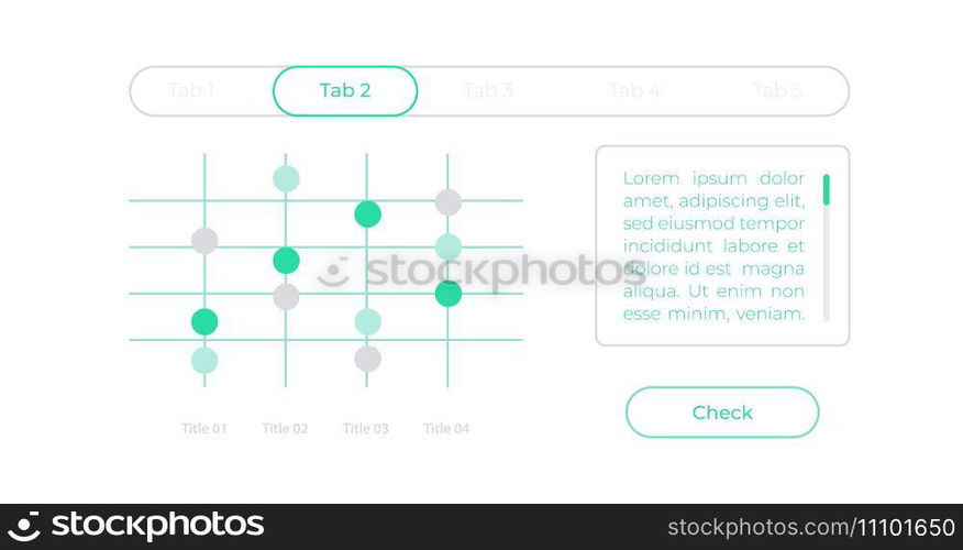 Dot plot UI element template. Editable isolated vector dashboard component. Flat user interface. Visual data presentation. Web design widget for mobile application with light theme. Dot plot UI element template